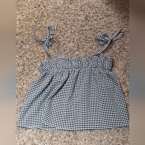 Divided Black and White Gingham Top